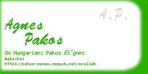 agnes pakos business card